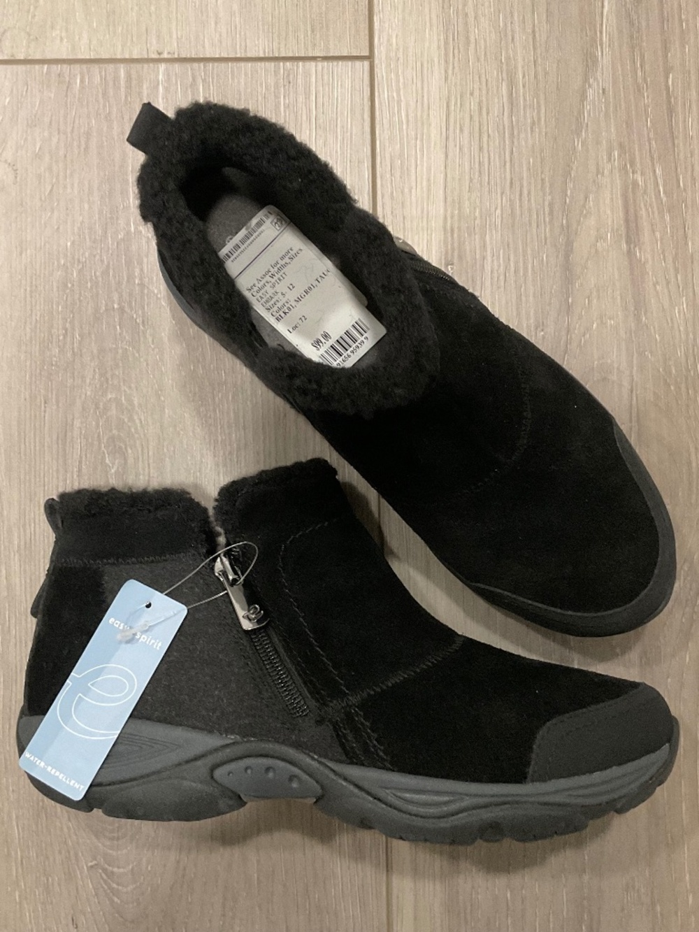 EASY SPIRIT Embark Water Repellent Black Booties Size 6.5 NEW